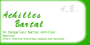 achilles bartal business card